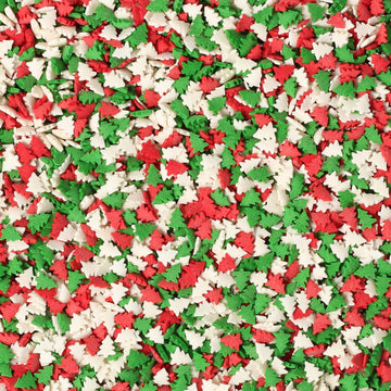 Christmas Tree Sprinkles - 10 Ounces Bulk - Red And Green Confetti Mix - Holiday Jimmies Dessert Toppings - For Gingerbread Cookies Cakes Cupcakes