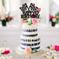 1 Pcs Race Car Happy Birthday Cake Topper Glitter Traffic Light Trophy Flag Wheel Racing Car Cake Pick For Let'S Go Racing Theme