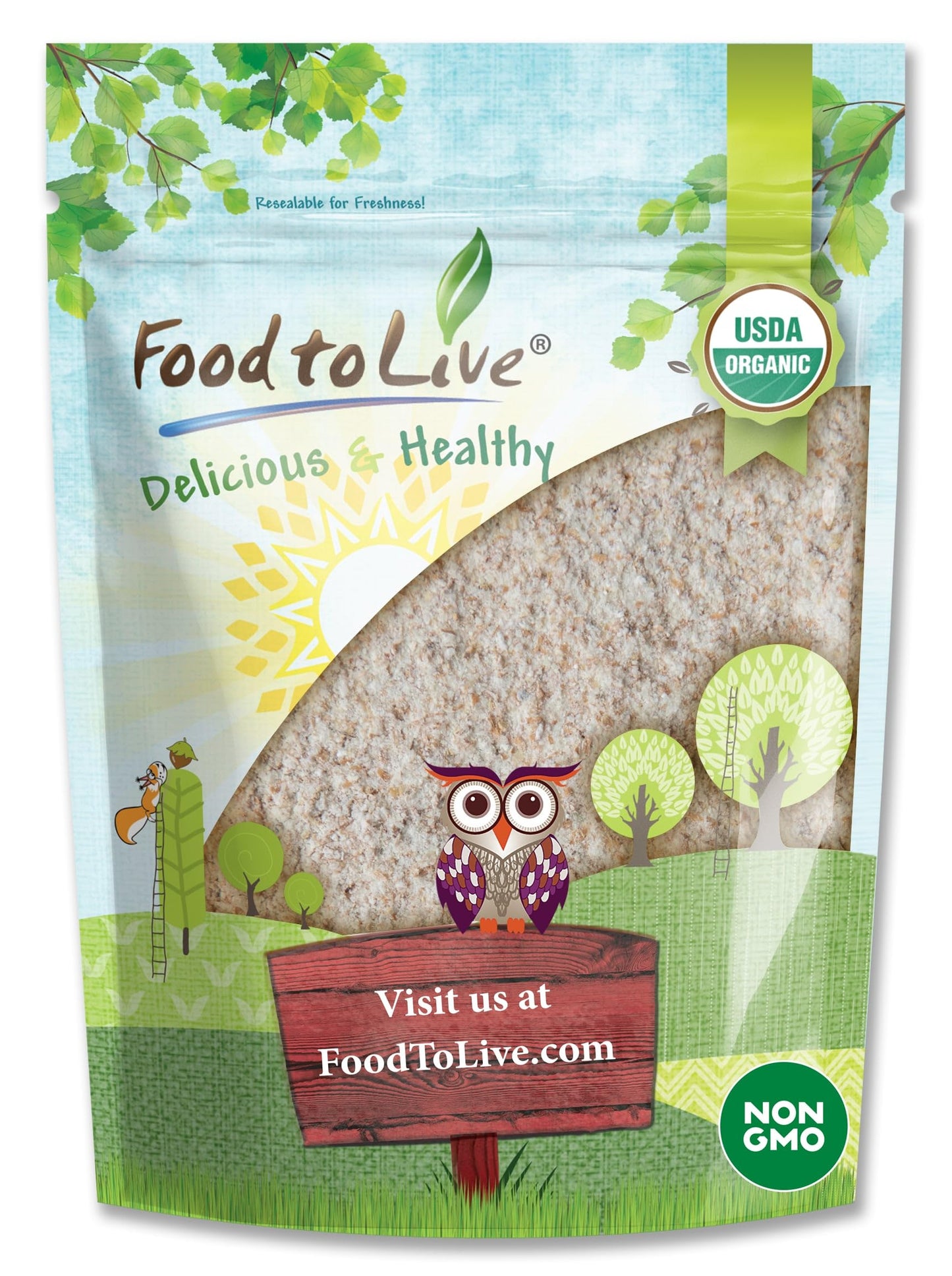 Food to Live - Organic Einkorn Whole Wheat Flour, 1 Pound - Finely Milled Non-GMO Ancient Whole Grain Farro Piccolo. Great for B