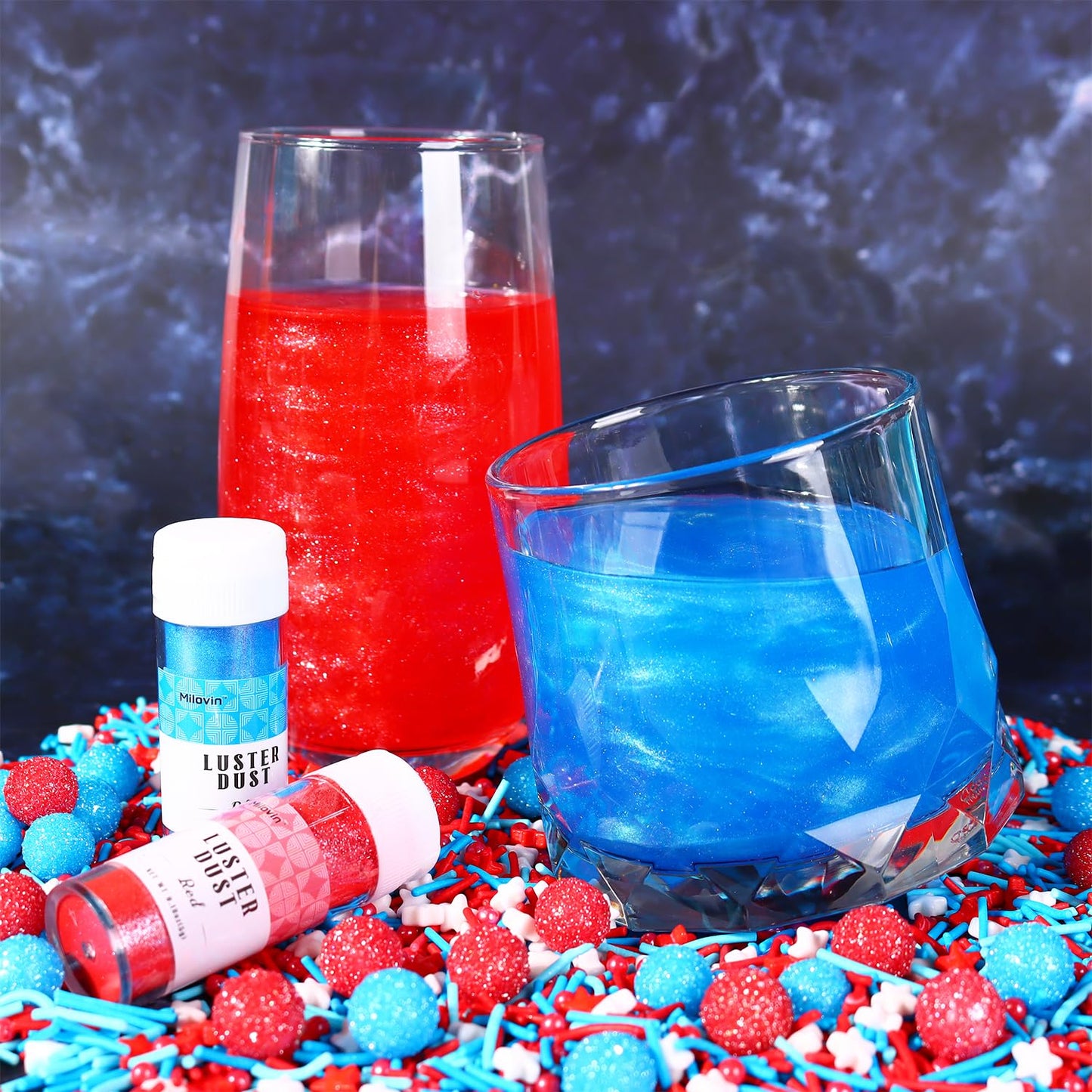 Red Edible Glitter For Drink, 5G Red Luster Dust Edible For Cake Decorating, Edible Glitter For Cocktails, Baking, Chocolate, Co