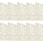 FUNSHOWCASE Edible Cake Lace Set, Leaf Scroll Design, Ivory White, 10-Piece, 14-Inch, Model 1323