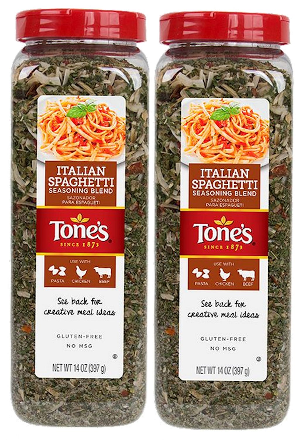 Tone's Italian Spaghetti Seasoning Blend - 14 Ounce (Pack of 2) - Authentic Flavor for Delicious Pasta Dishes