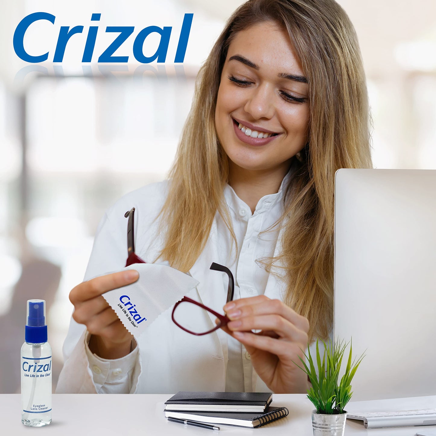 Crizal Eye Glasses Cleaning Cloth And Spray | Crizal Lens Cleaner (2 Oz) With Crizal 7'' X 5 3/4'' Microfiber Cloth. #1 Doctor R