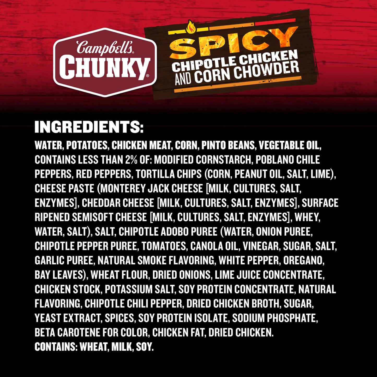 Campbells Chunky Soup, Chipotle Chicken Corn Chowder Soup, 18.8 oz Can (Pack of 12)