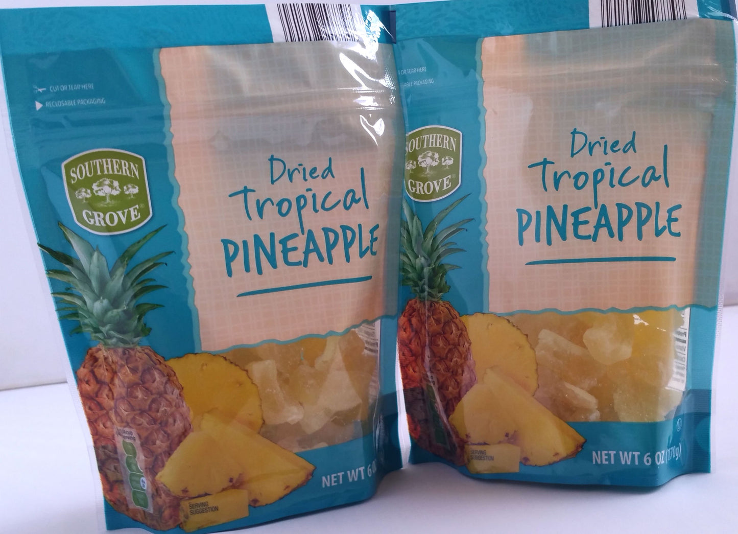 Southern Grove - Dried Tropical Pinapple - Net Wt. 6 Oz. (170G) - Two (2) Pack