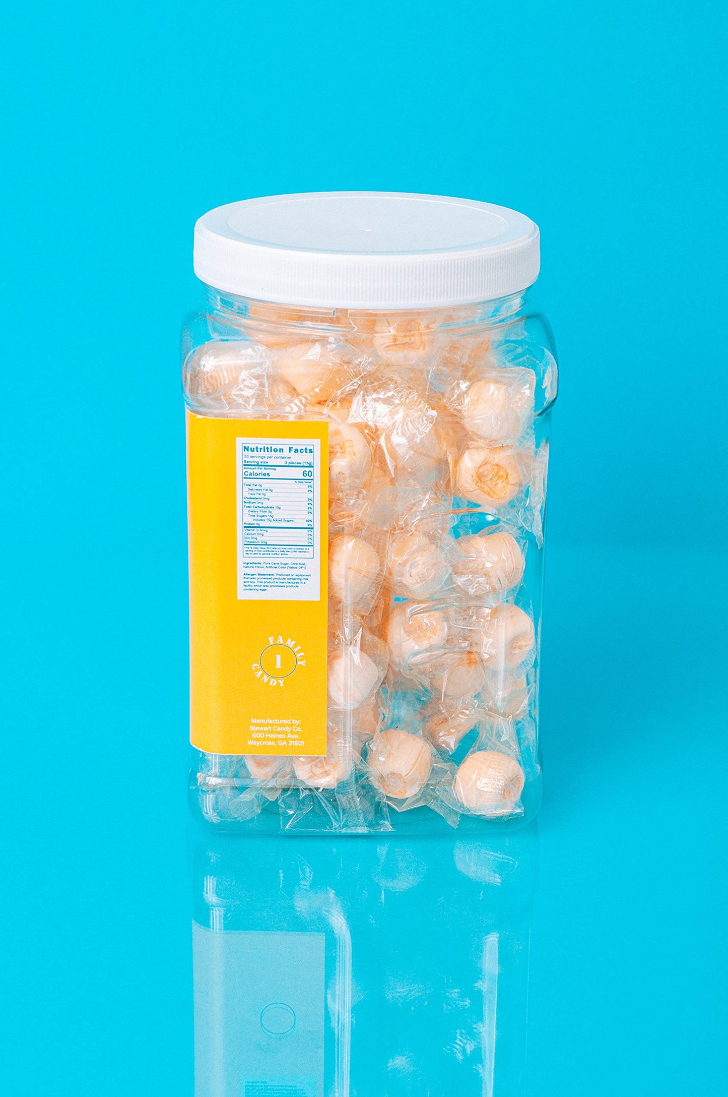 Papa'S Puffs Tropical Flavored Pure Sugar Candy - Individually Wrapped In Resealable Tub - Fat-Free, Gluten-Free, Cholesterol-Fr