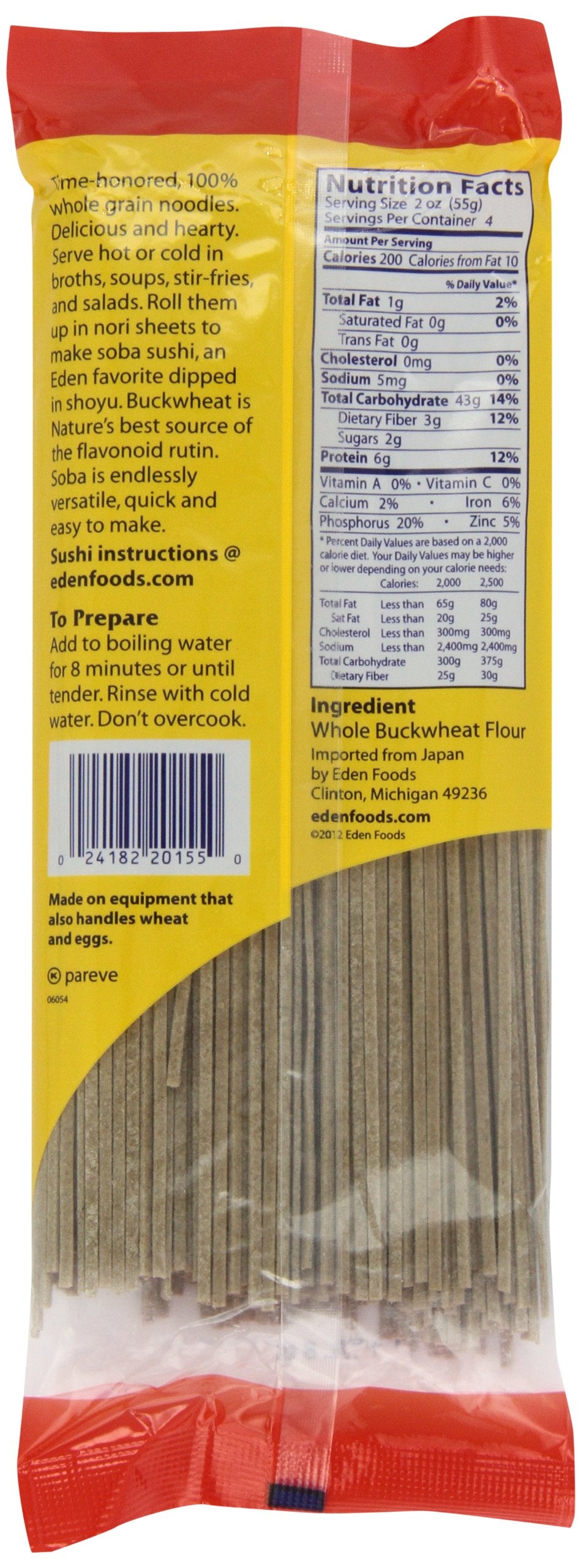 Eden Selected, 100% Whole Buckwheat Soba, 8-Ounce Bags (Pack of 12)