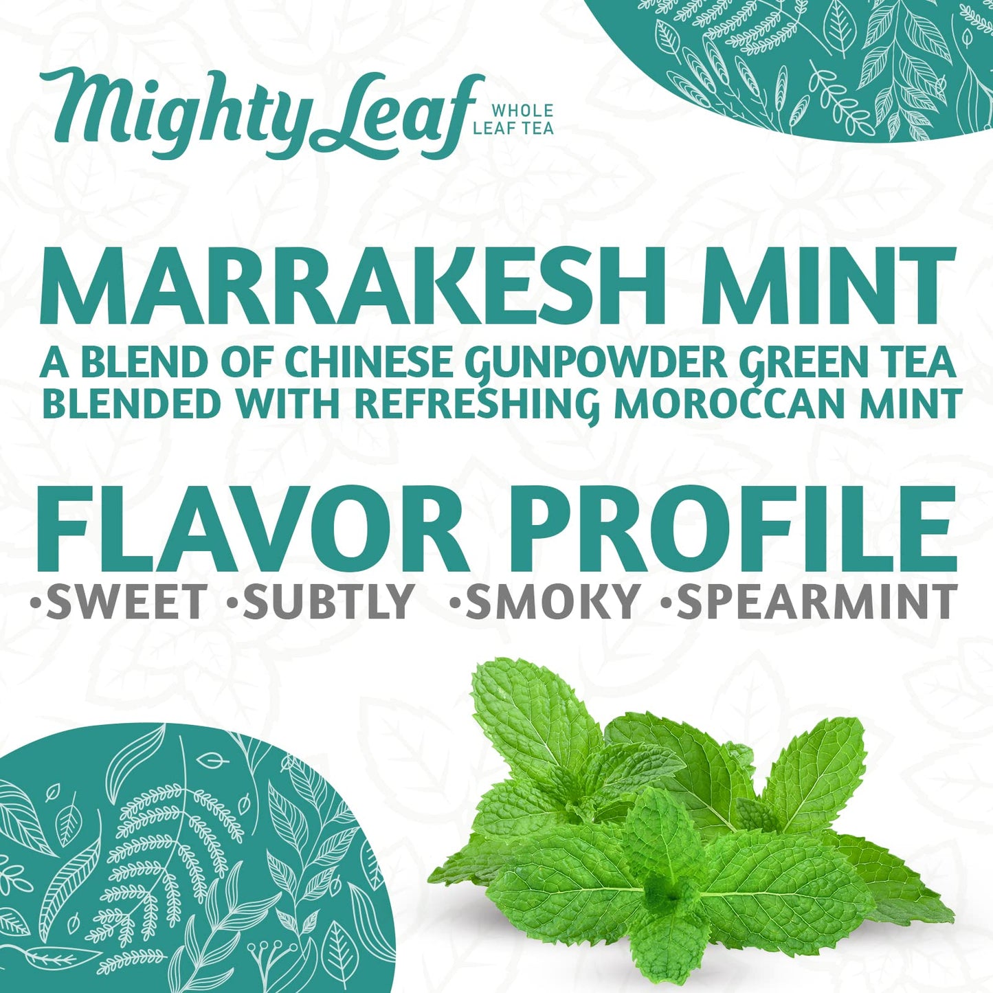 Mighty Leaf Tea Marrakesh Mint - 100 Foil Wrapped Tea Pouches - 100 Count