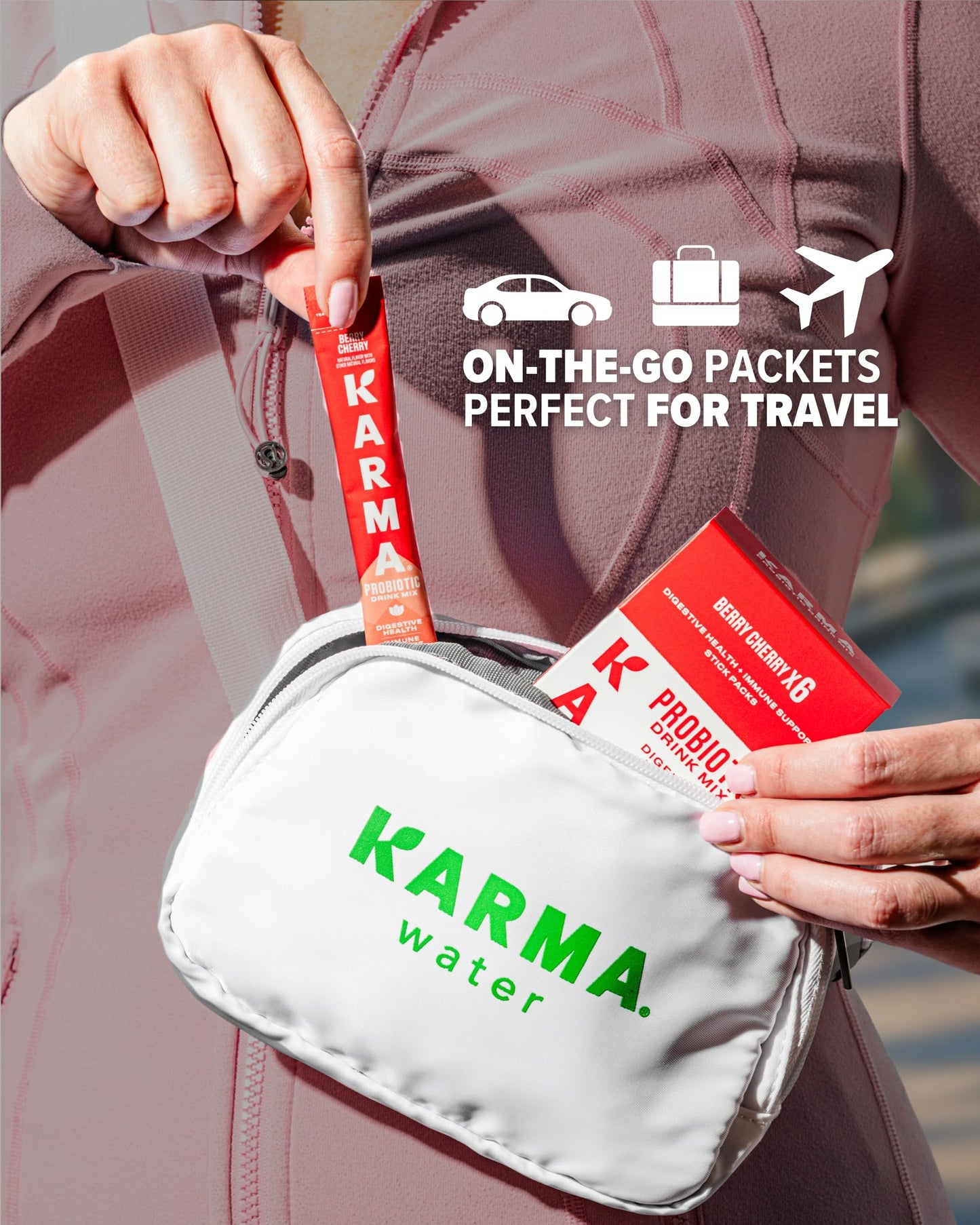Karma Probiotic Hydration Packet - 6 Pack, Berry Cherry Powder Drink Mix Stick - On-The-Go Immune & Gut Health Support