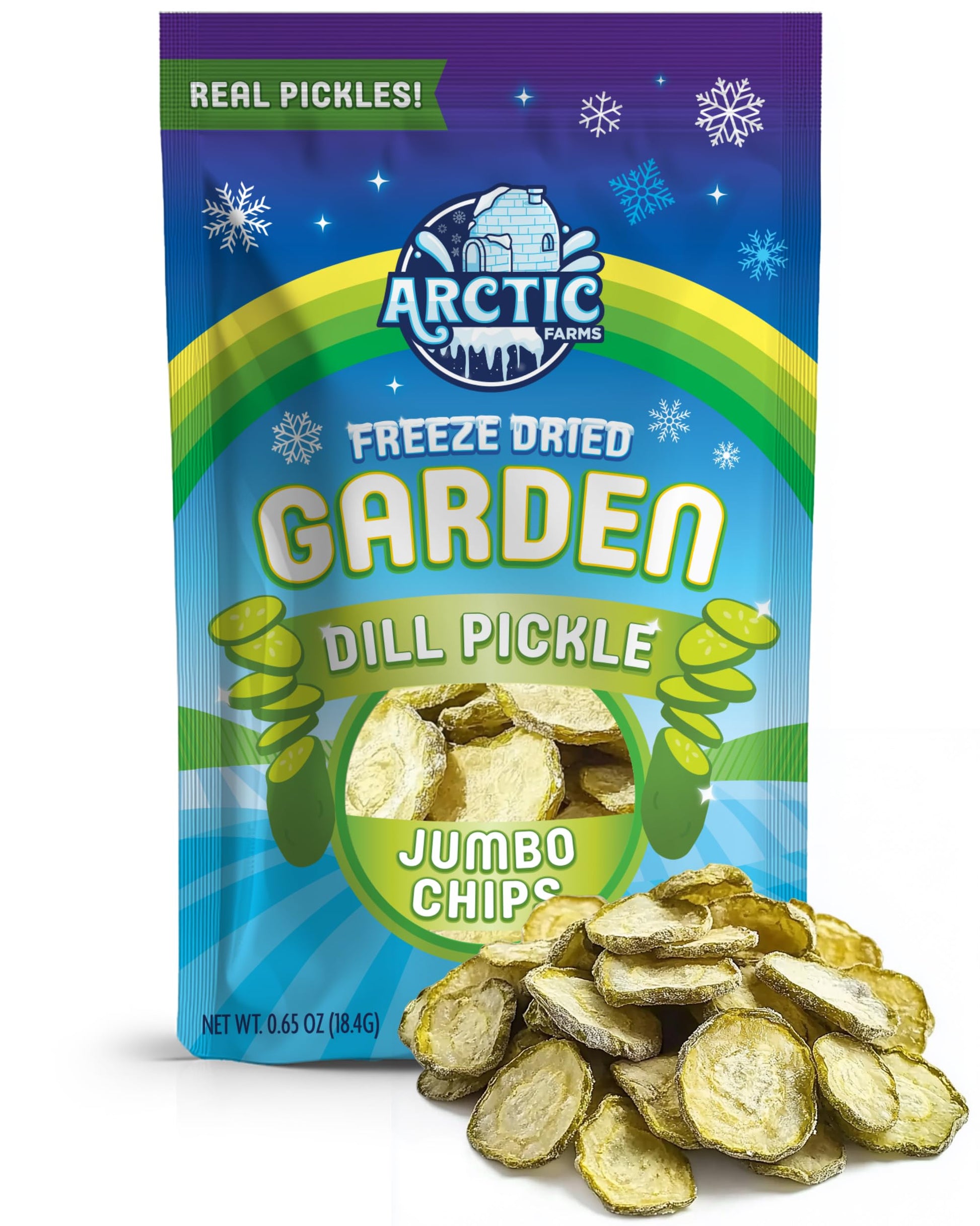 Arctic Farms Freeze Dried Kosher Dill Pickle Jumbo Chips (Large Bag)