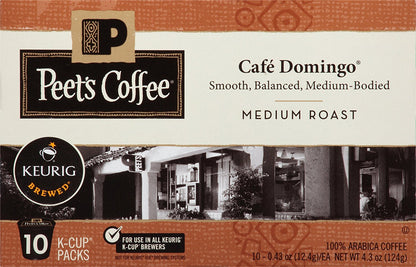 Peets Coffee K-Cup Pods, Medium Roast, Caf   Domingo, 10 Count (Pack of 6)