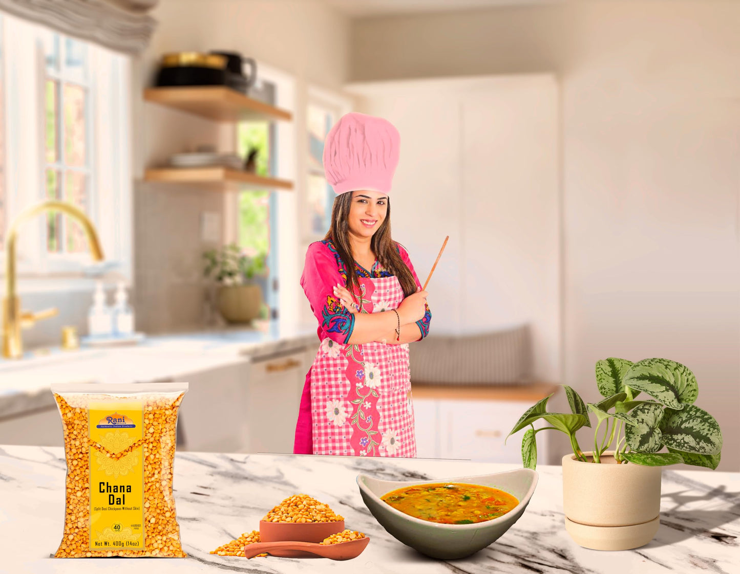 Rani Chana Dal (Split Desi Chickpeas without skin) 14oz (400g) ~ All Natural | Gluten Friendly | NON-GMO | Kosher | Vegan | Indi