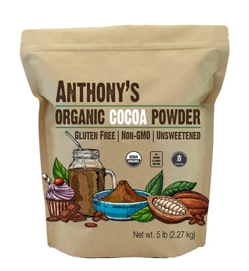 Anthony'S Organic Raw Cocoa Powder, 5 Lb, Batch Tested And Verified Gluten Free & Non Gmo