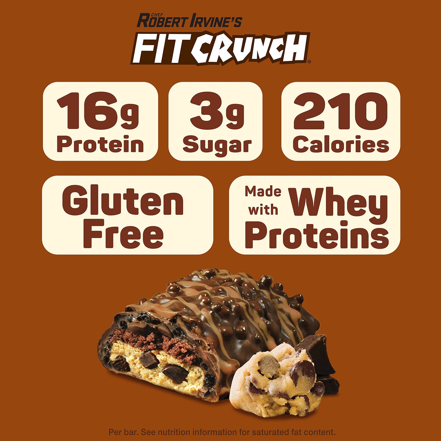 Fitcrunch Snack Size Protein Bars, Designed By Robert Irvine, Worlds Only 6-Layer Baked Bar, 3G Of Sugar & Soft Cake Core (18 Ba