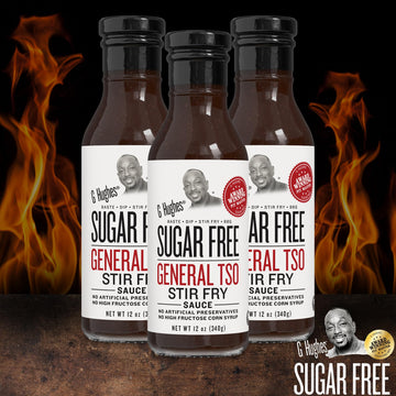 G Hughes Sugar Free, General Tso Sauce - Stir Fry Sauce, Gluten Free, No High Fructose, No Artificial Preservatives - 12 Oz (3-Pack)