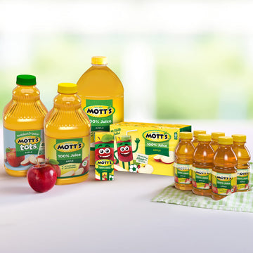 Mott's Apple Light Juice, 64 Fl Oz Bottles, Pack of 8 - Refreshing Low-Calorie Drink for Family Enjoyment