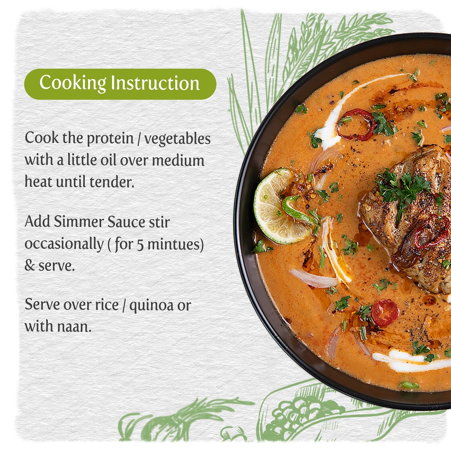 Food Earth Indian Simmer Sauces - Butter Chicken, Coconut Curry & Tikka Masala - Organic, Vegan, Gluten-Free Cooking Sauces (6 P