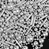 Sprinkles, Silver Pearl Sprinkles Mix, 130g/4.6oz Edible Sprinkles for Cake Decorating, Candy Baking Decorations, Ice Cream Topp