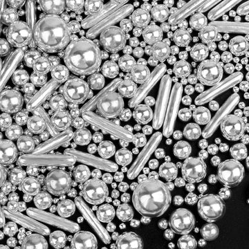 Sprinkles, Silver Pearl Sprinkles Mix, 130g/4.6oz Edible Sprinkles for Cake Decorating, Candy Baking Decorations, Ice Cream Topp