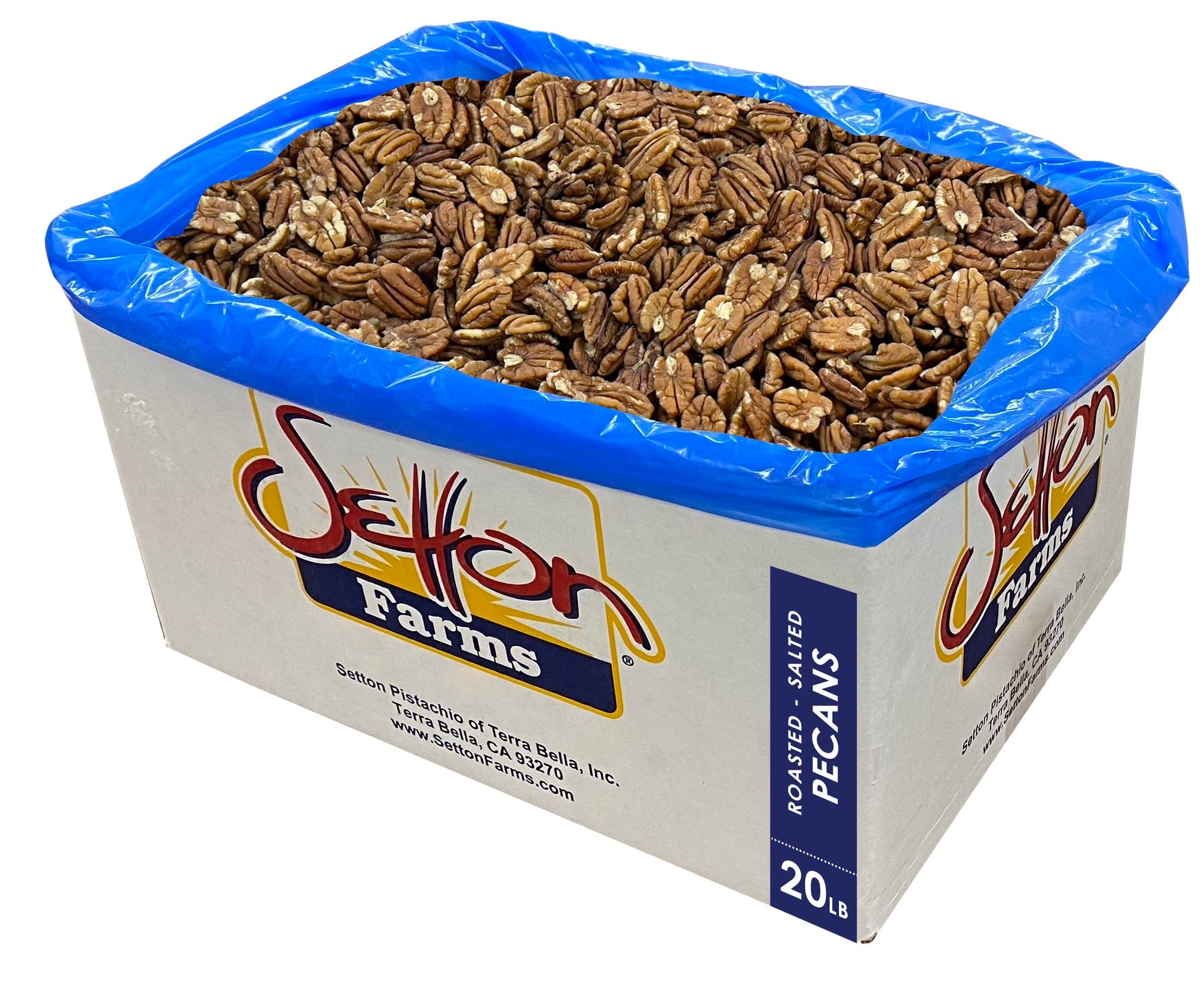 Pecans Roasted Salted, 20 Lbs. Bulk Case, Kosher