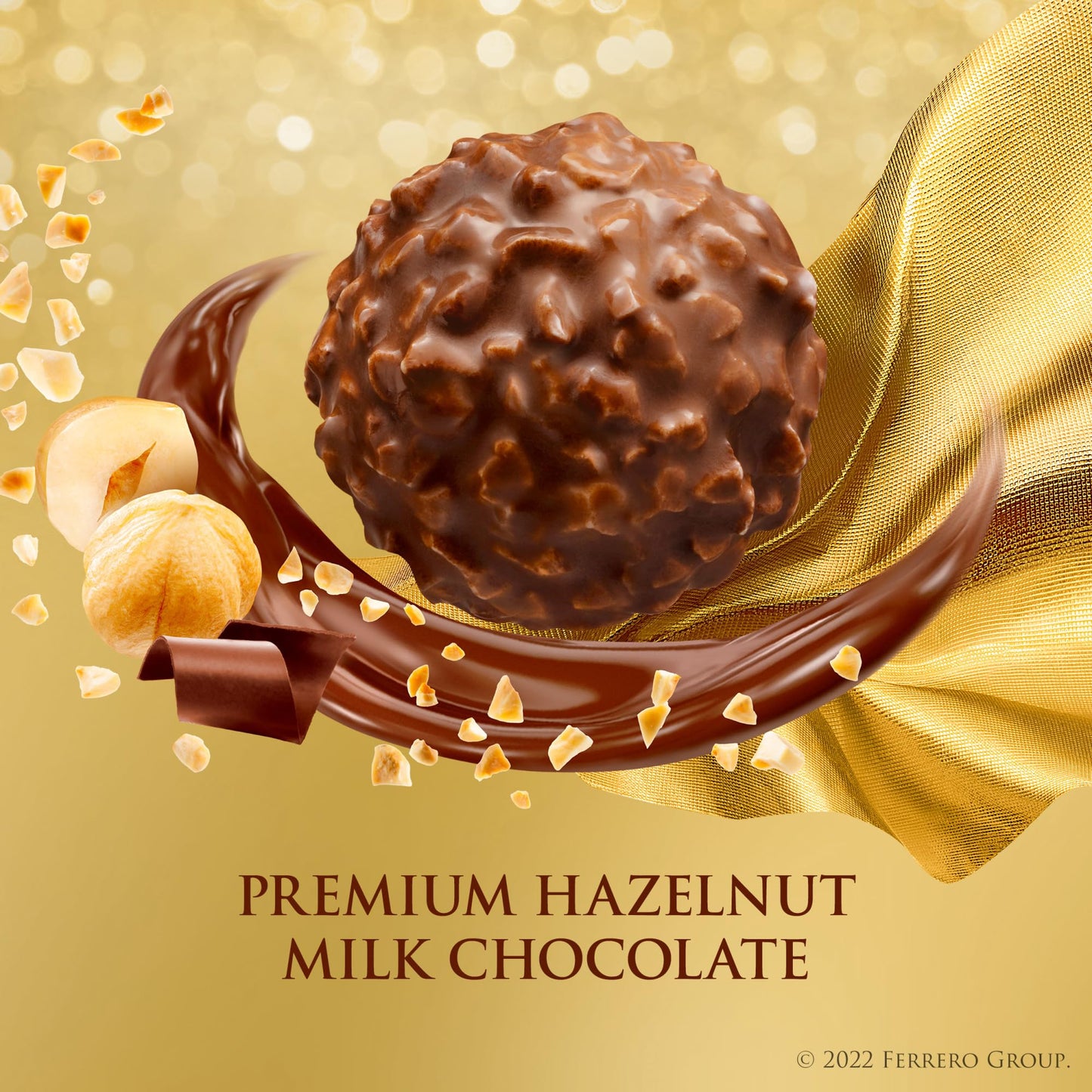 Ferrero Rocher, 16 Count, Gourmet Milk Chocolate Hazelnut, Chocolate Gift Box, Individually Wrapped, 7 Oz