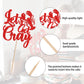 ZHUOWEISM Crawfish Cake Topper Red Glitter Party Decoration Paper Design 3