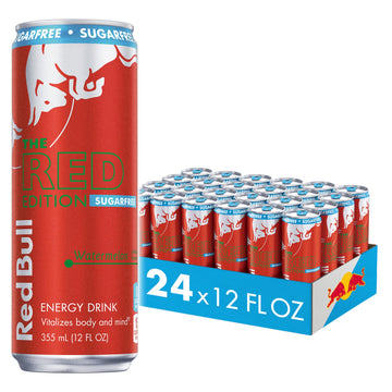 Red Bull Sugar Free Energy Drink, Watermelon, 114mg Caffeine, 12 Fl Oz, Pack of 24 Cans