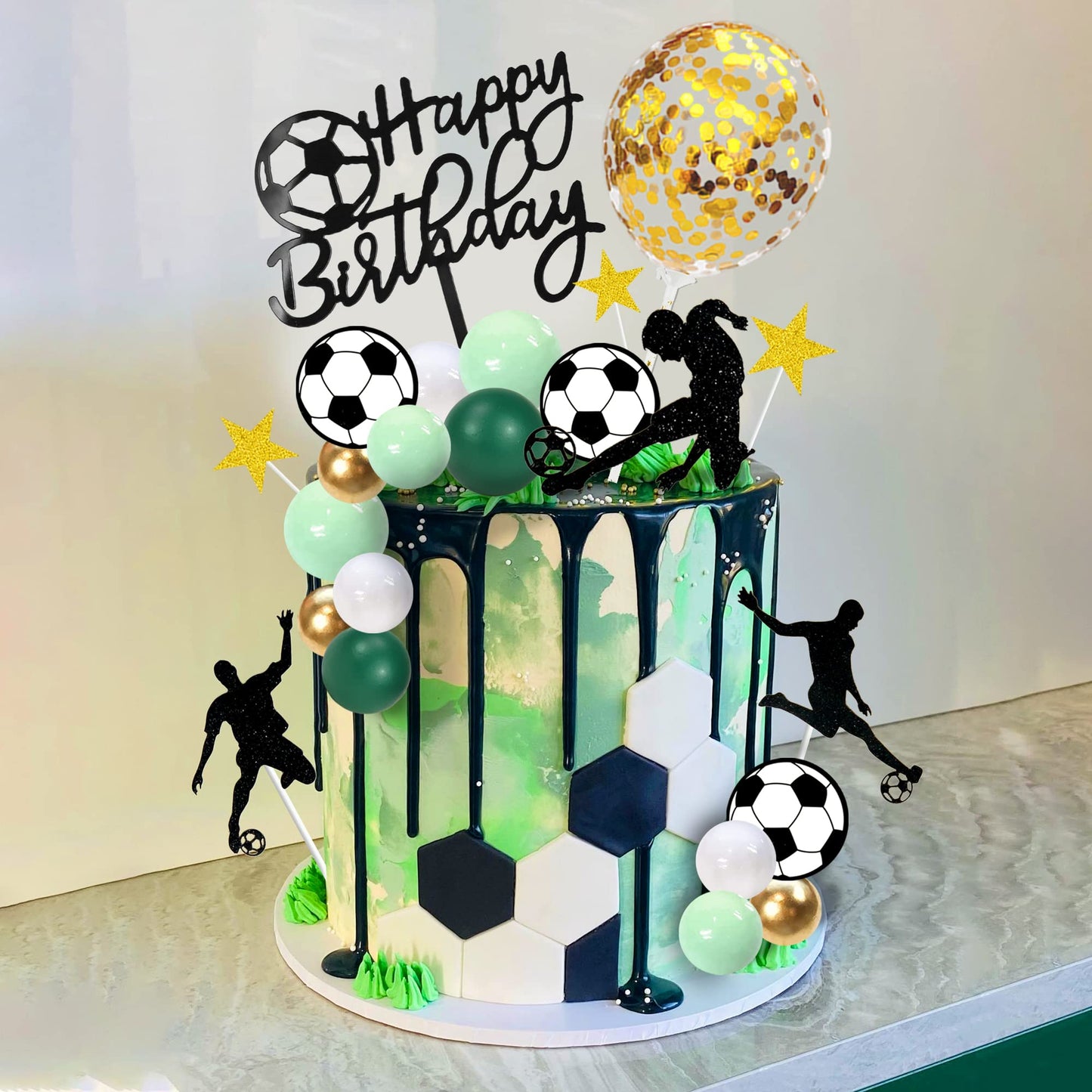 32 Pcs Soccer Cake Topper Decorations Soccer Ball Player Cake Decorations For Soccer Football Theme Birthday Sport Party Supplie