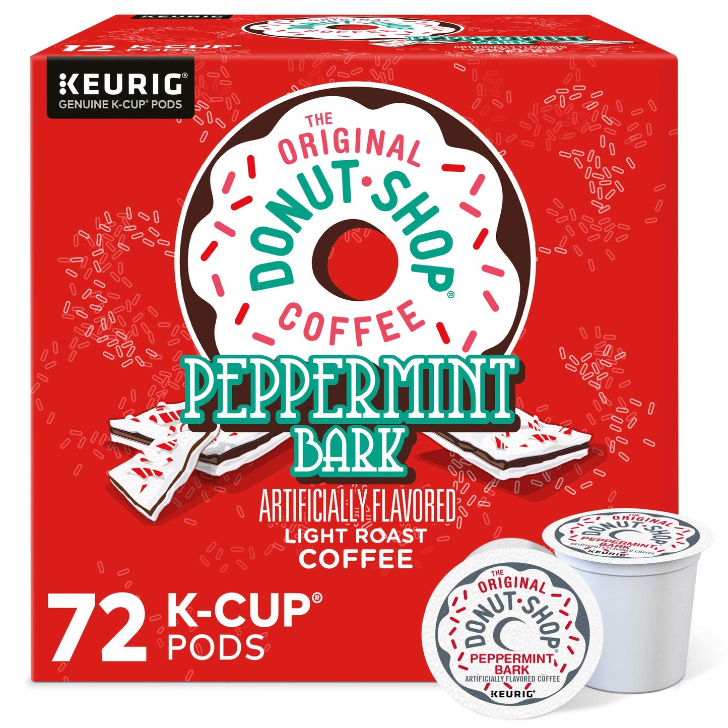 The Original Donut Shop Peppermint Bark Keurig Single-Serve K-Cup Pods, Light Roast Coffee, 72 Count