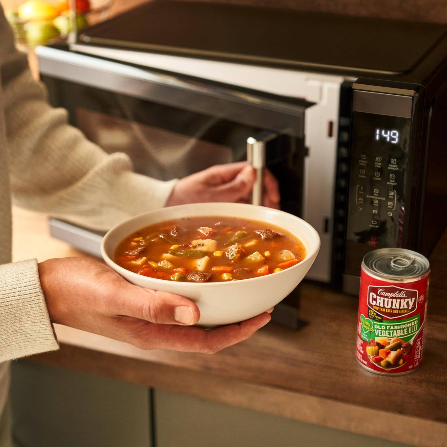 Campbells Chunky Healthy Request Soup, Old Fashioned Vegetable Beef Soup, 18.8 Oz Can