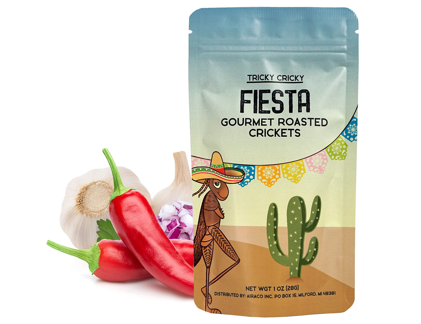 Tricky Cricky Edible Cricket Snacks - High Protein, Low Carb - Taco Fiesta - 1 Oz