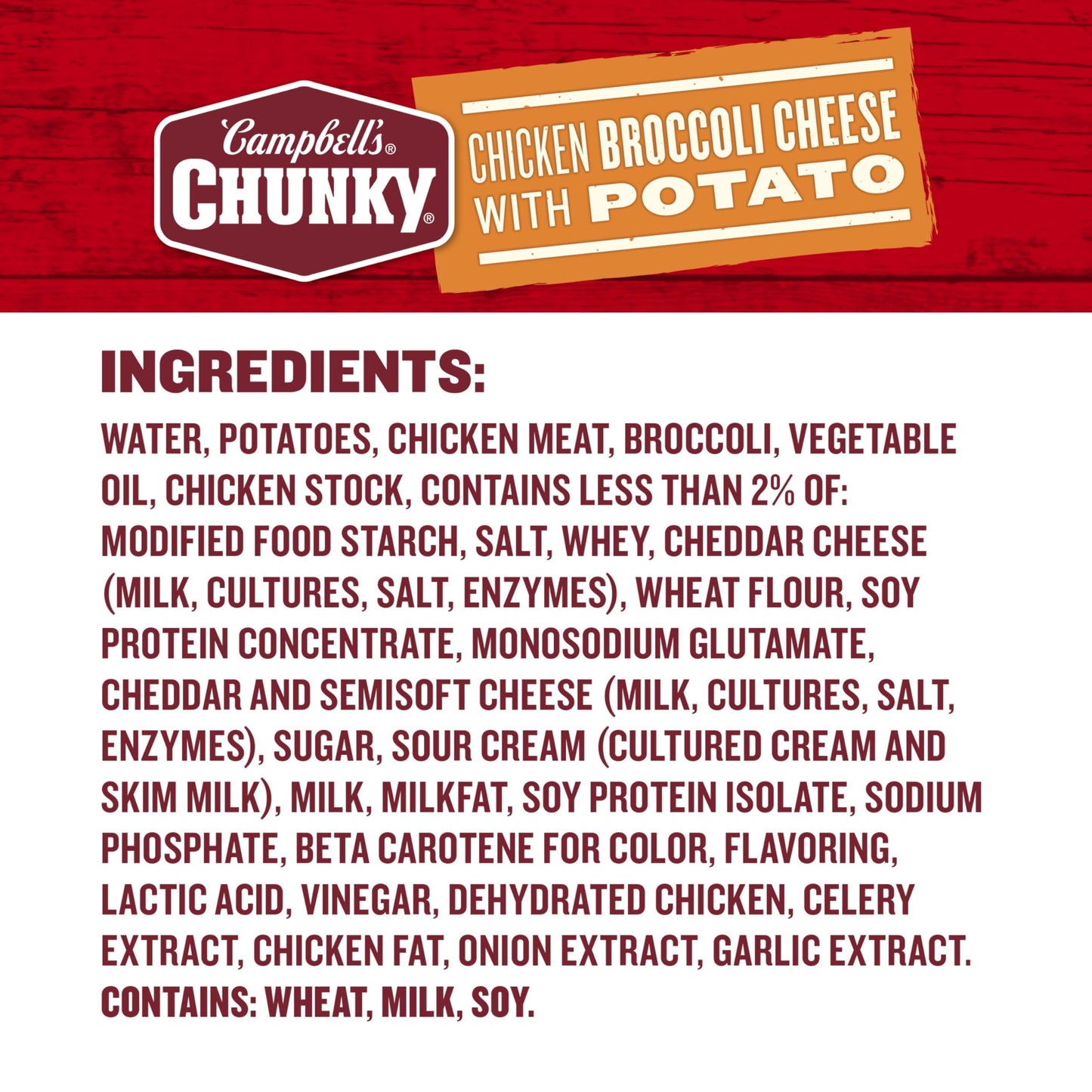 Campbell s Chunky Soup, Chicken Broccoli Cheese Soup, 18.8 Oz Can (Case of 12)