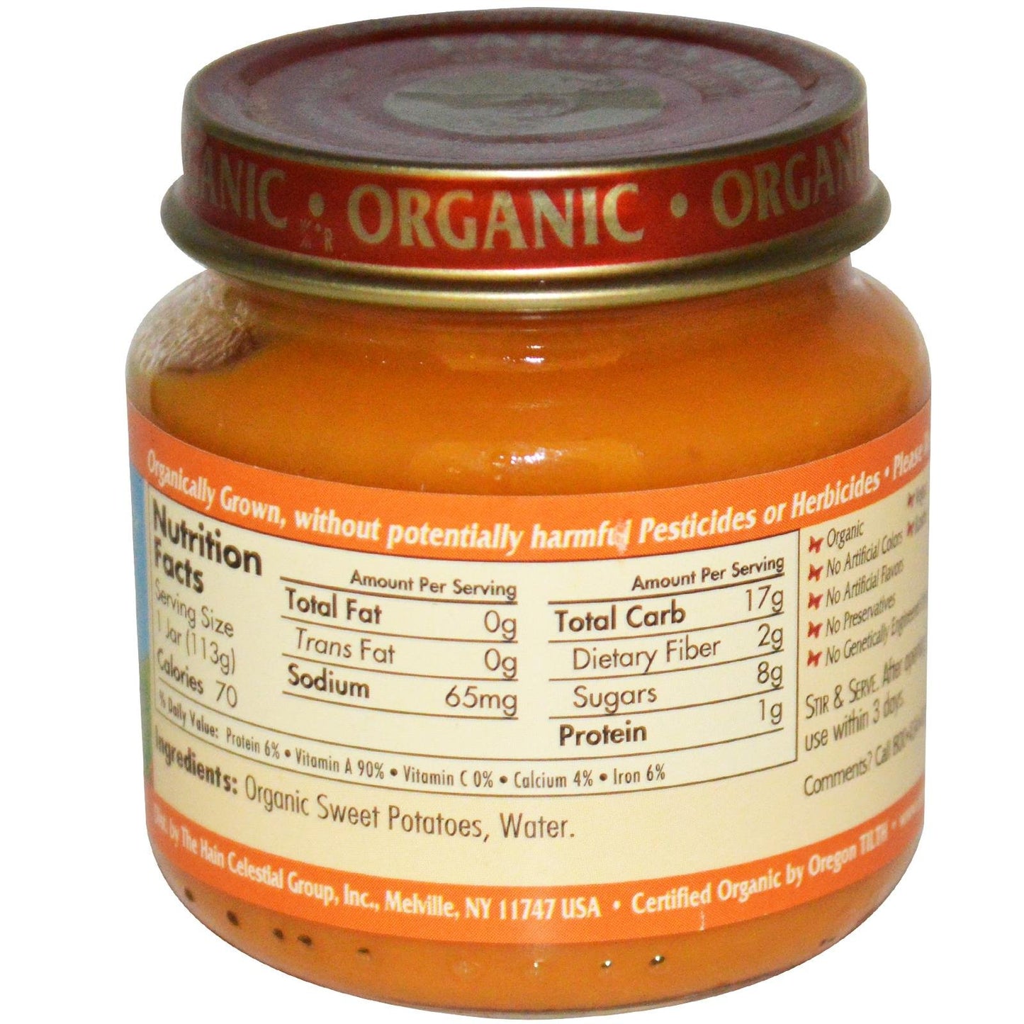 Earth'S Best Organic Baby Food Jars, Stage 1 Vegetable Puree For Babies 4 Months And Older, Organic Sweet Potatoes, 4 Oz Reseala