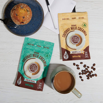 Coconut Cloud: Plant Based Dairy Free Coffee Creamer | Keto Friendly, Unsweetened Coconut Milk Powder | Low Sugar, Dairy Free, N