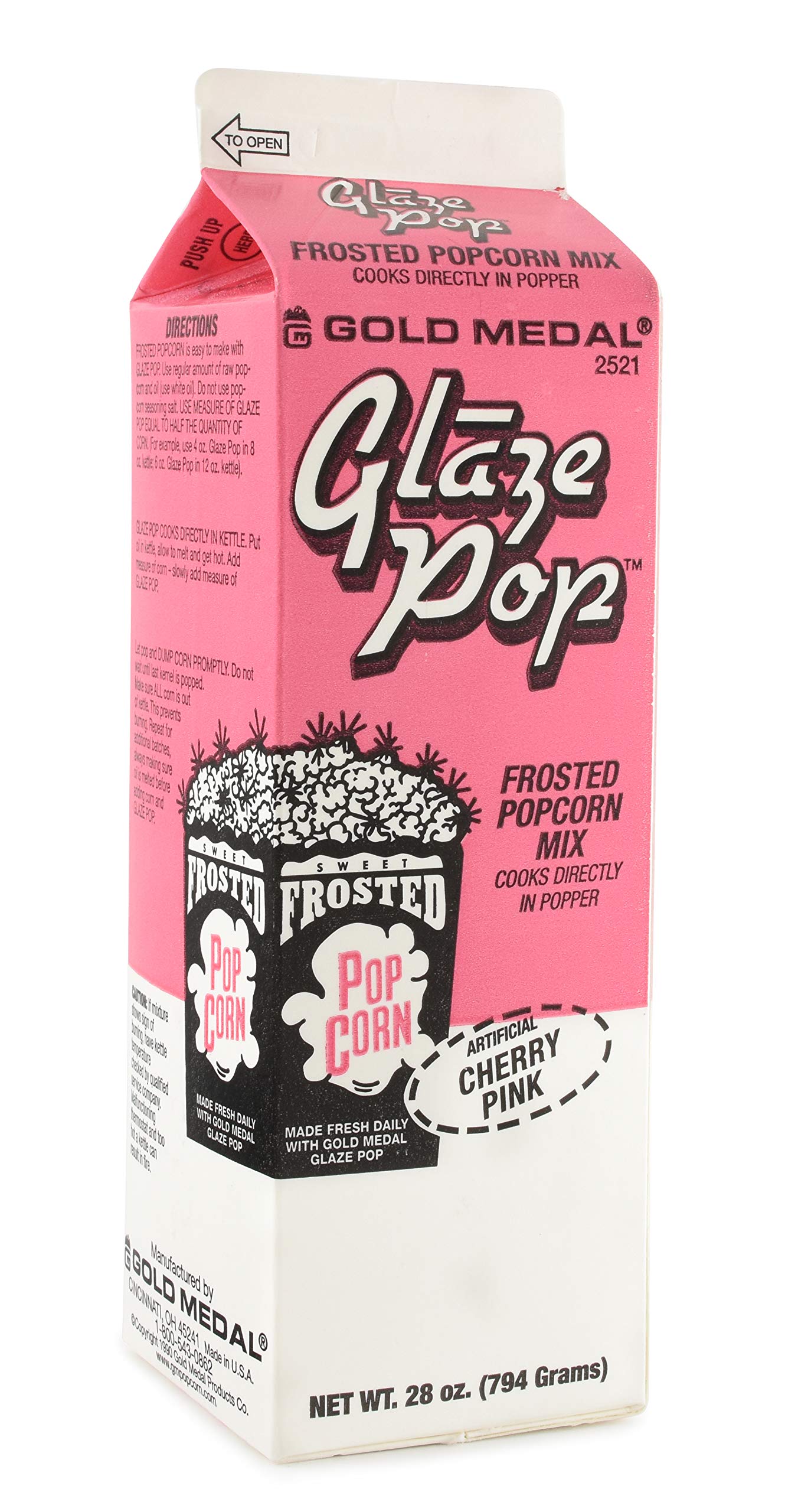Gold Medal Cherry Pink Glaze Pop Frosted Popcorn Mix, 28 oz, 12 Count, 2.33 oz per pack