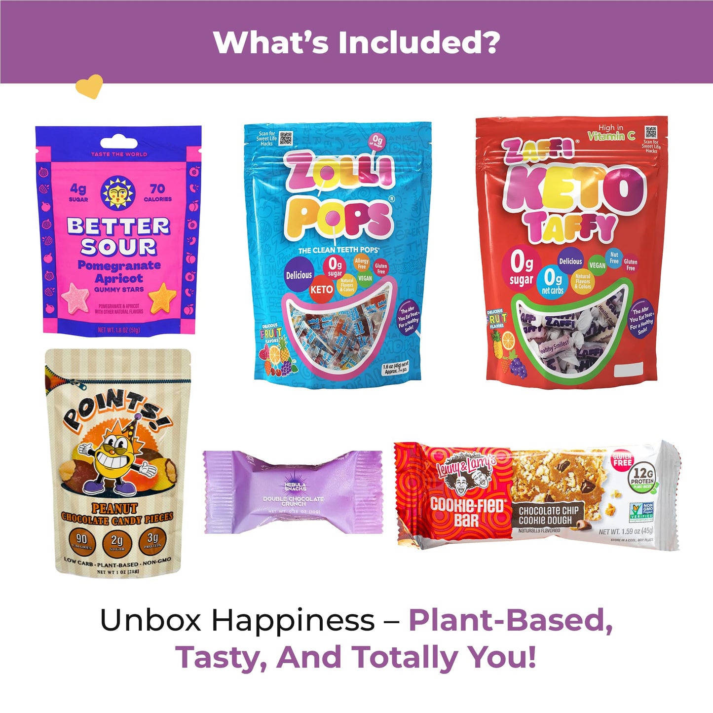 BUNNY · JAMES · Vegan Candy Gift Box - 10 Piece Set, Multicolor - Sour and Sweet Mix, Ideal for Gifts and Care Packages