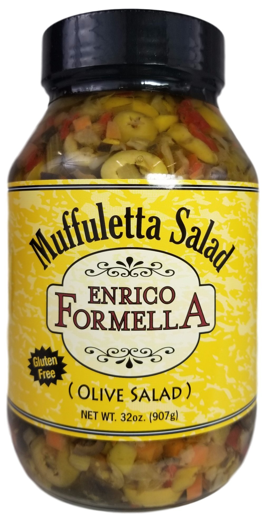 Enrico Formella Mild Muffuletta Salad - Gluten Free Italian Olive Mix - New Orleans Style Sandwich Spread (32oz)
