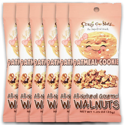Crazy Go Nuts Walnuts Oatmeal Cookie - Glazed Walnuts, Healthy Snacks, Vegan, Gluten Free, Superfood-Natural, Non-GMO, ALA, Omeg
