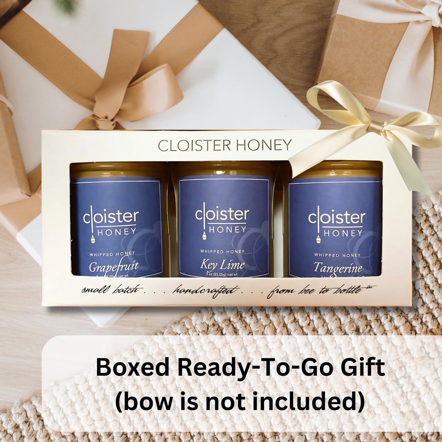 Cloister Honey Trios - Citrus (3 X 3 Oz) | Hand Crafted | Raw Artisan Honey | 100% Pure, Raw & Unfiltered | All Natural | Made I