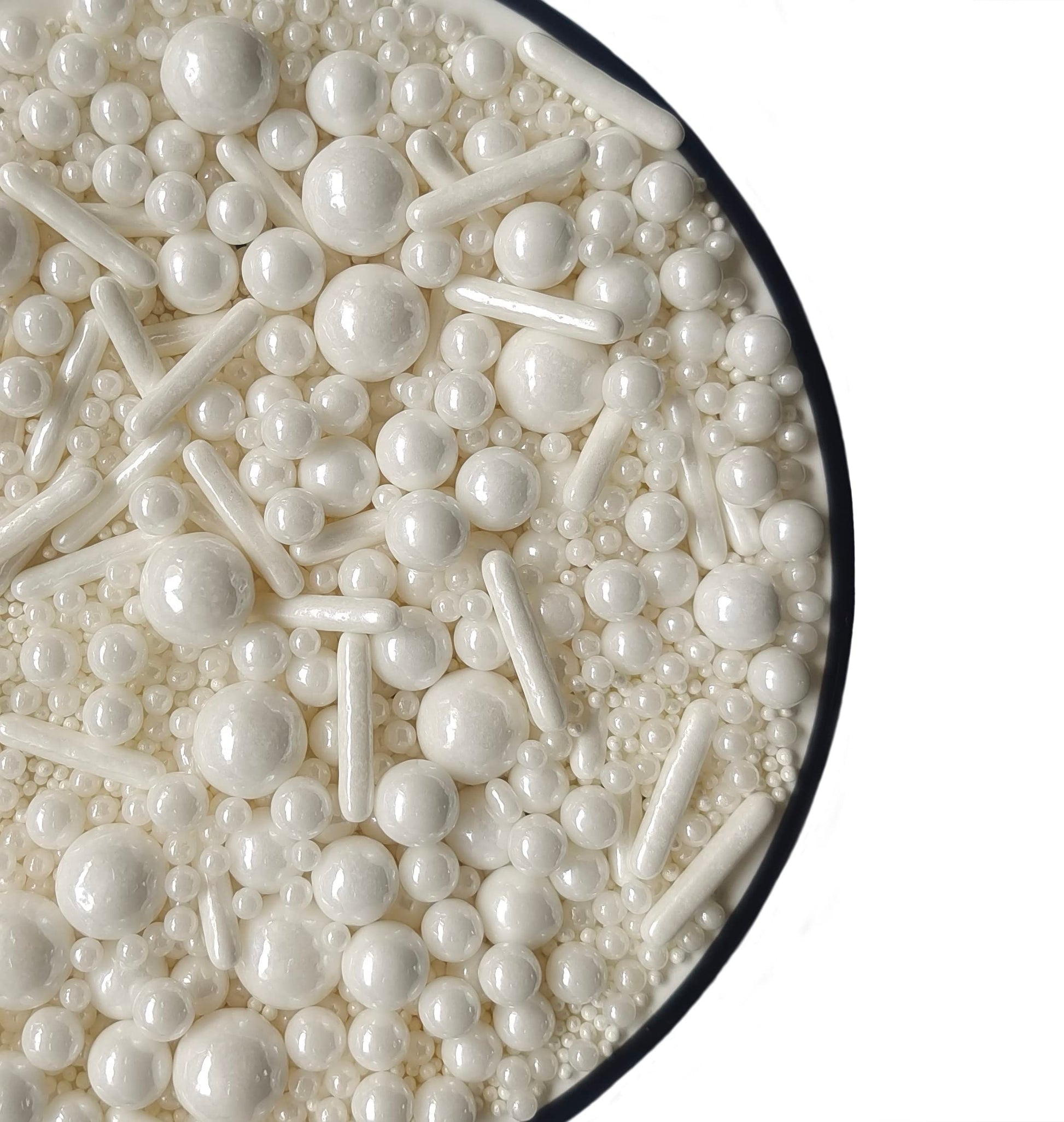 Sentovac Edible White Pearl Sugar Sprinkles Mix Size 3.53oz/ 100g Edible Candy Pearls for Decorating | Edible Cake Cupcake Sprin