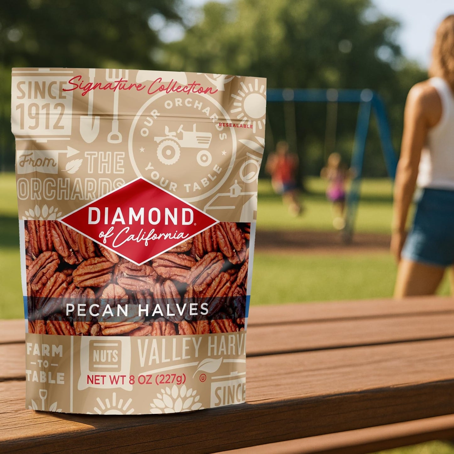 Diamond of California Signature Collection Raw Pecan Halves and Pieces  Shelled Pecans for Wholesome Snacking or Topping Your Favorite Dishes  8 oz.