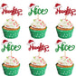 24 Pcs Naughty Or Nice Cupcake Toppers Glitter Santa Hat Merry Christmas Cupcake Picks Naughty Or Nice Cake Decorations For Merr