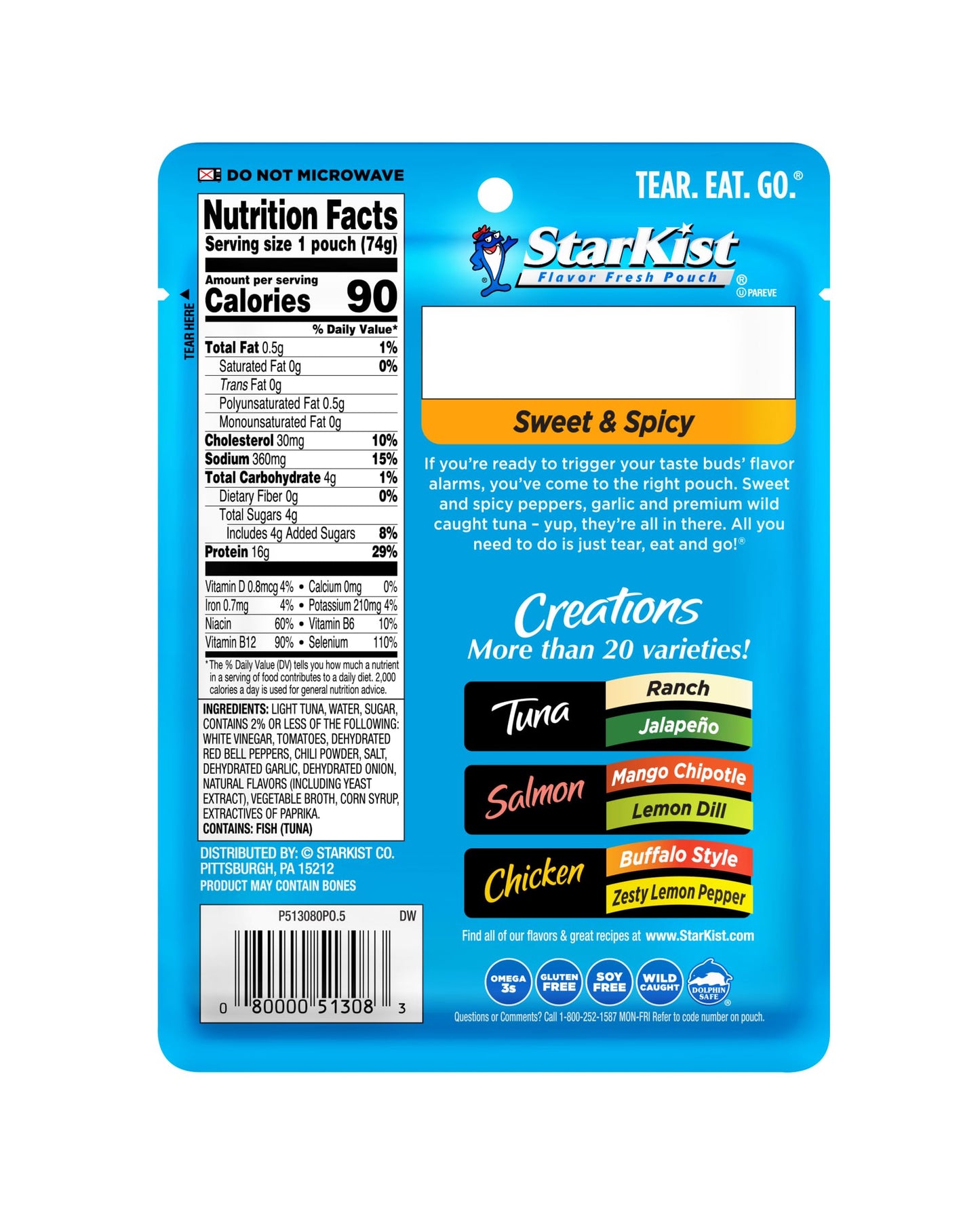 StarKist Tuna Creations, Sweet and Spicy, 2.6 Oz, Pack of 24