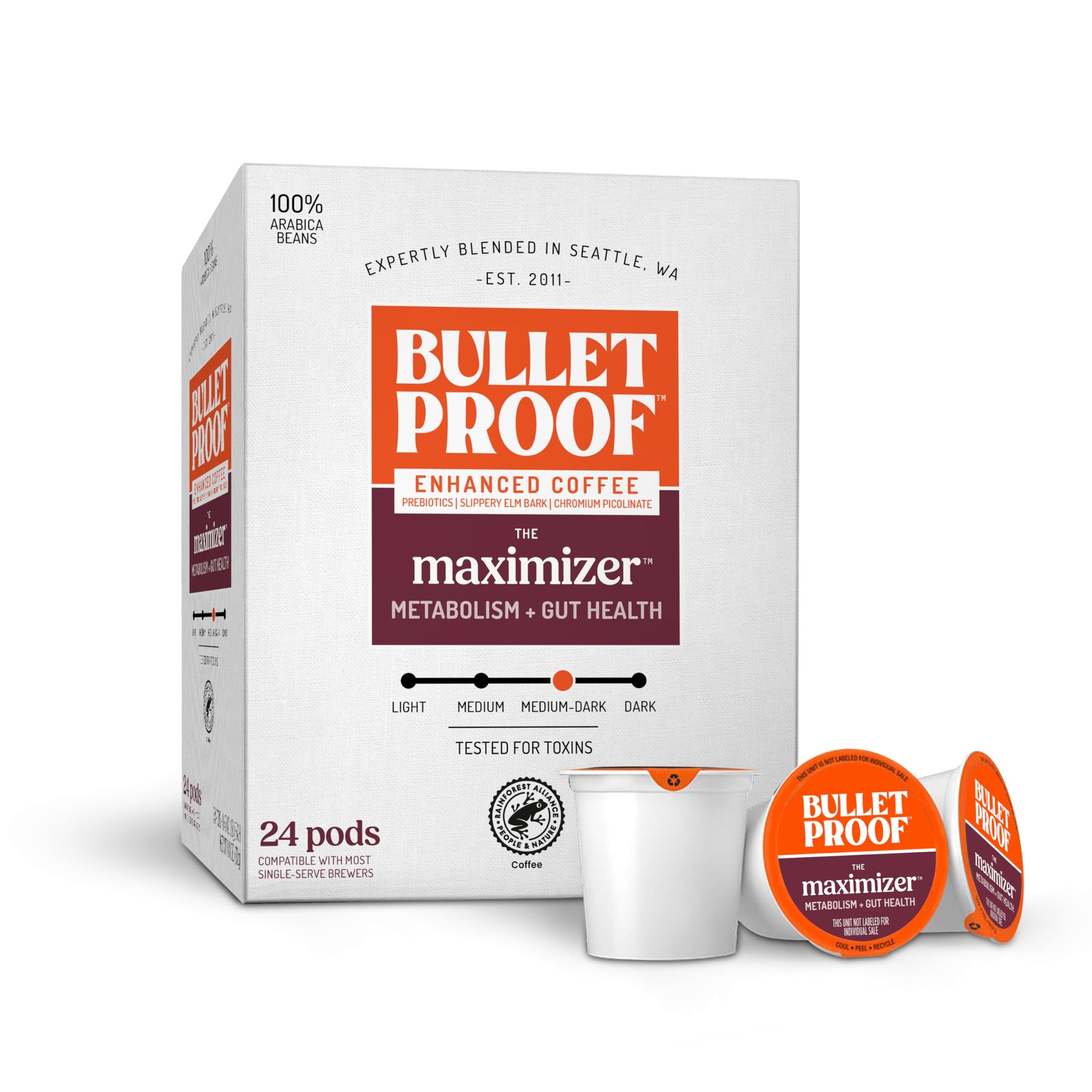 Project Pieceproof The Maximizer Single-Serve Coffee Pods, 24 Count, Clean Coffee With Prebiotics For Metabolism And Gut Health Support, Packaging May Vary