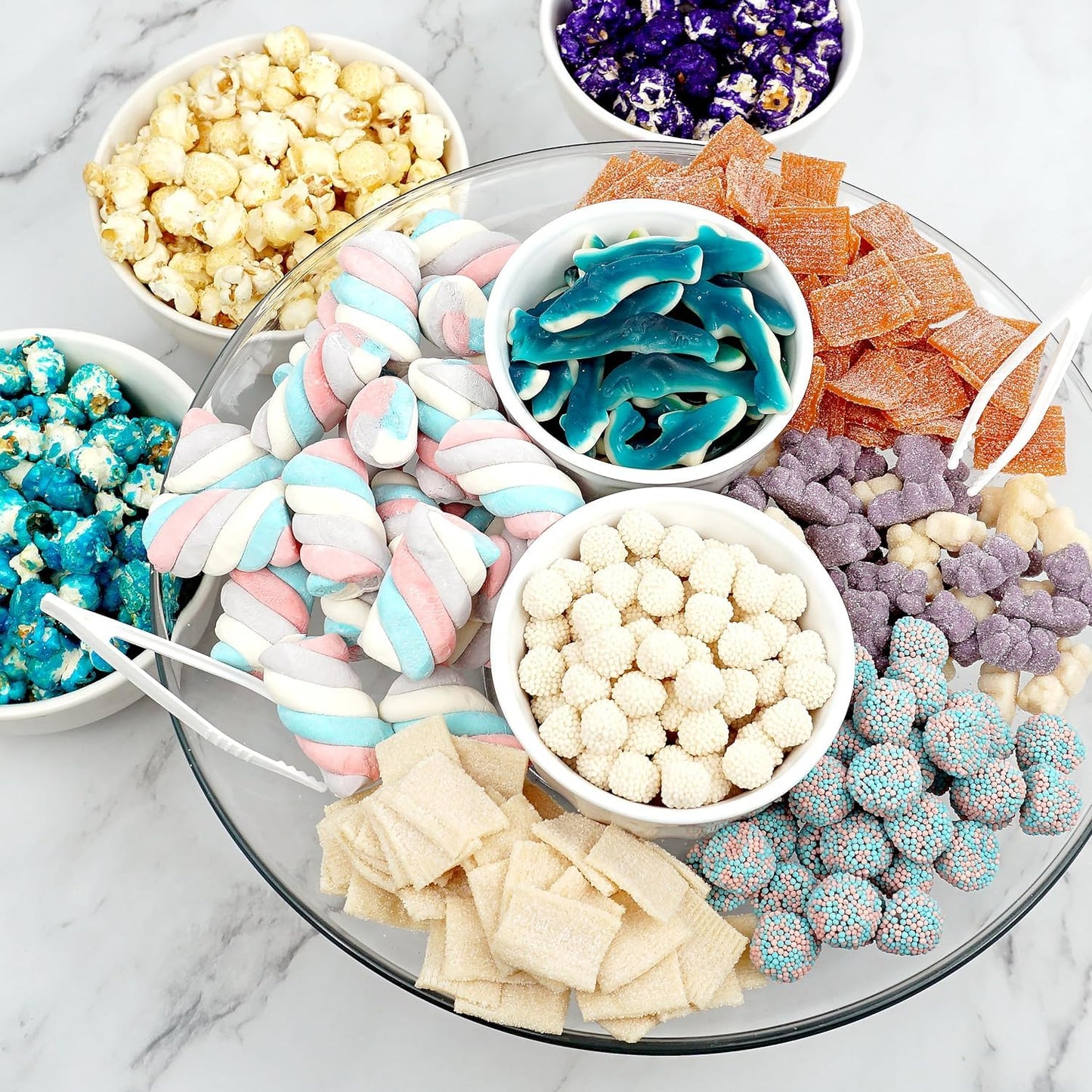 The Hampton Candy Company Blue & White Marshmallow Twists, 8.8 Oz Bag - Bulk Blue Candy Treats