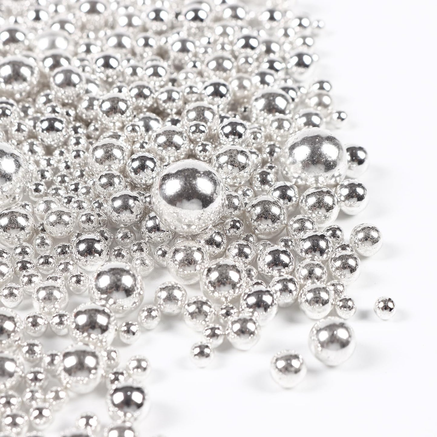 Pearls For Cake Decorating, Silver Pearl Sprinkles, Silver Metallic Sprinkles For Cake Decoration, Perfect For Cupcakes, Macaron