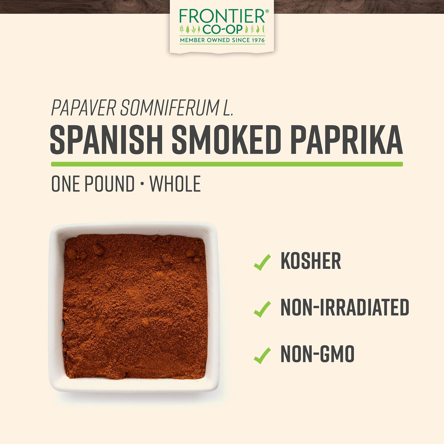 Frontier Co-op Ground Smoked Spanish Paprika Powder, 1lb Bulk Bag - Seasoning for Cooking