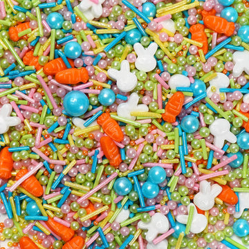 Easter Sprinkles For Cake Decorating, Pastel Bunny Carrot And Pearl Sprinkles Mix For Cookies, Cupcake, Ice Cream, Cake Decorati