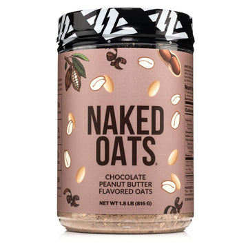 Naked Nutrition Chocolate PB Overnight Oats, 20g Protein, Gluten-Free, 12 Servings