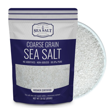 Coarse Sea Salt for Grinder Refill, Coarse Grain Kosher Salt, Non-Iodized Coarse Salt for Cooking, Mineral-Rich Unrefined Baja S